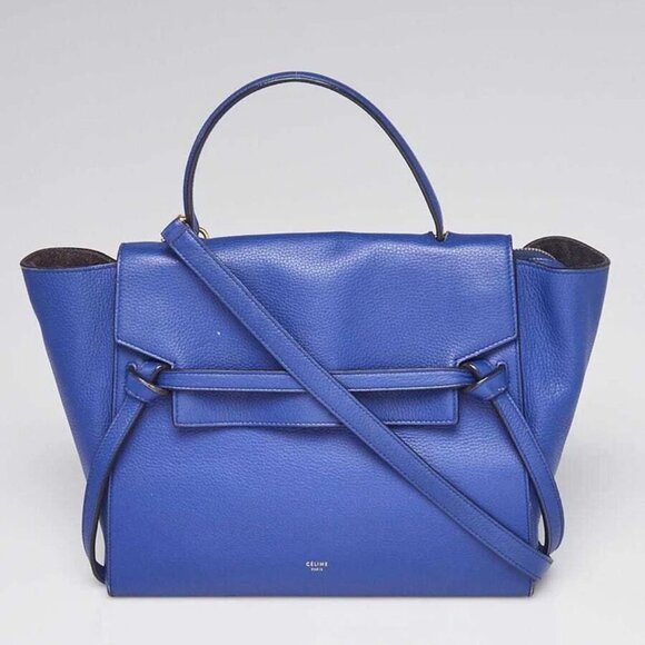 Celine Blue Stamped Leather Mini Belt Bag - Picture 1 of 10